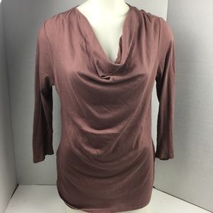 Gap Rose Pink Viscose Cowl Neck Pull Over Top